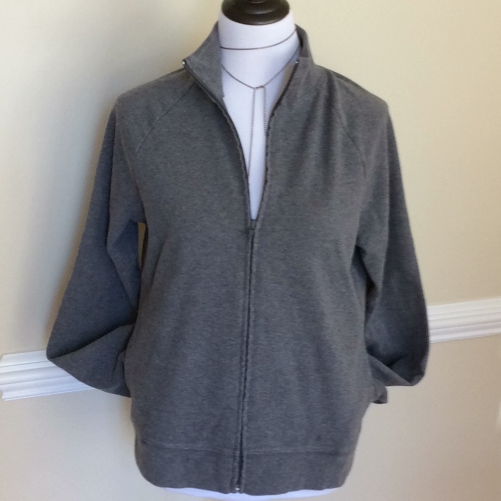 Old Navy heather gray stretch zipper jacket
